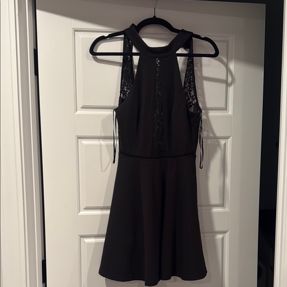 Lulu's Black Lace Overlay Dress